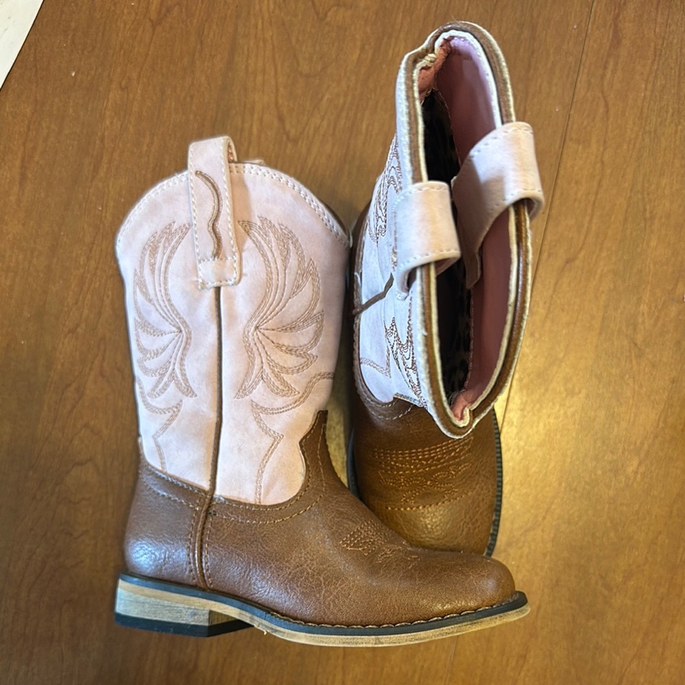 Like New | Toddler Pink and Brown Western Boots